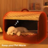 Cozy Cabin Portable Semi-Enclosed Dog Bed with Roo