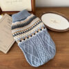 Fair Isle Pattern Knitted Linen Dog Sweater with C