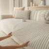 Faux Cotton-Linen Chenille Striped Breathable Scra