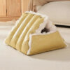 Faux Leather Vintage Multi-function Plush Dog Bed 