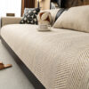 Minimalist Herringbone Weave Breathable Faux Linen