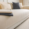 Modern Cream Vertical Stripes Fleece Couch Cover f