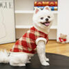 Plaid Comfortable Warm Plush Dog Sweater Suitable