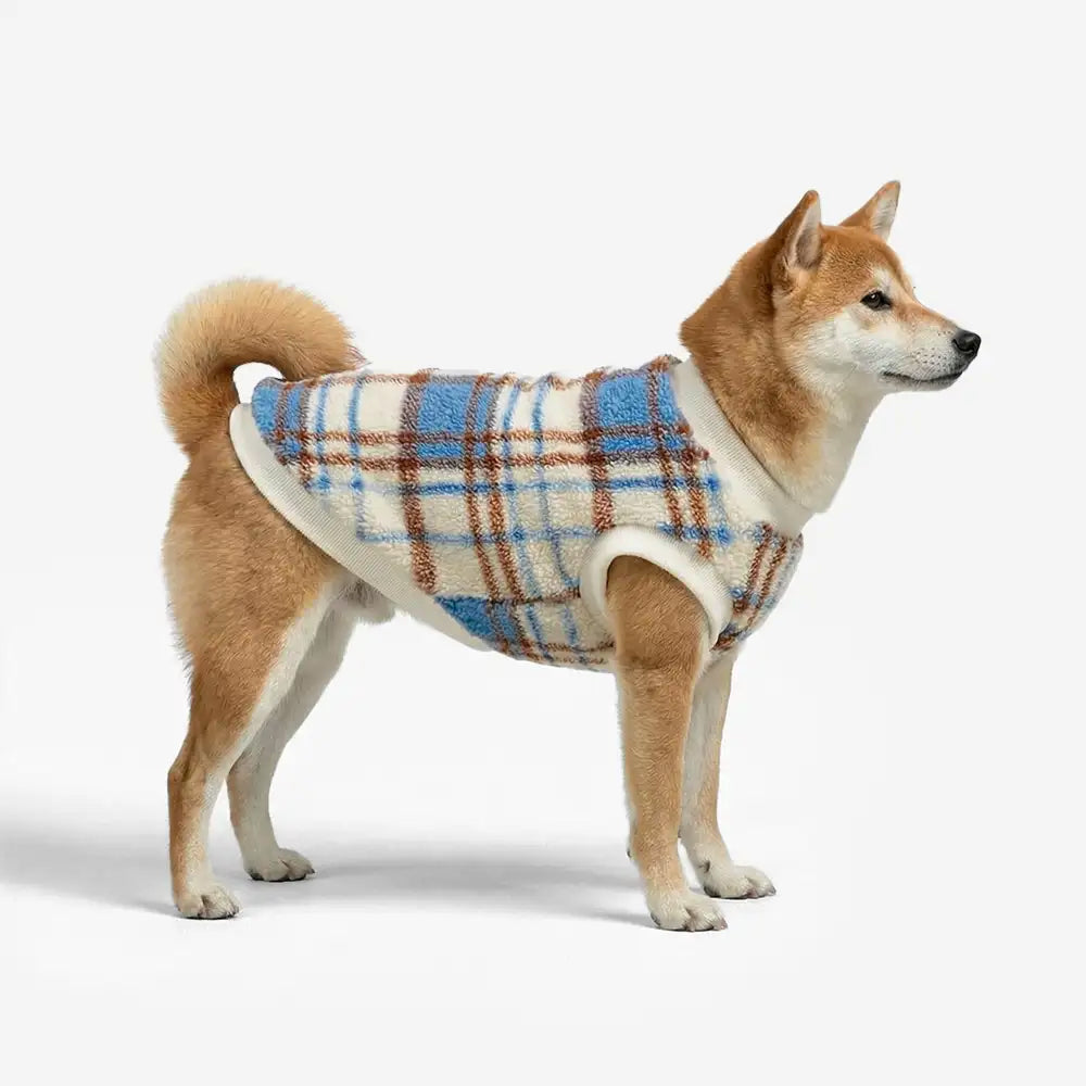 Plaid Comfortable Warm Plush Dog Sweater Suitable
