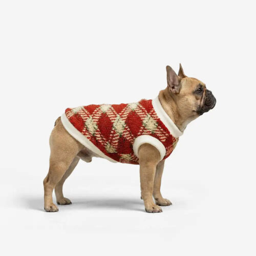 Plaid Comfortable Warm Plush Dog Sweater Suitable 