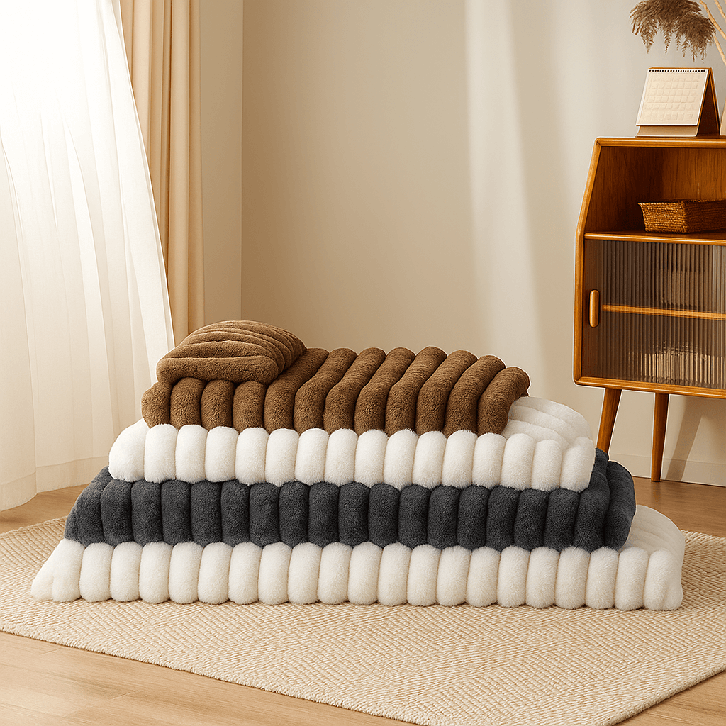 Plush Fluffy Thick Comfort Calming Dog Bed with Pi