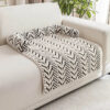 Plush Leaf Jacquard Non-Slip Pet Mat Pet Bed