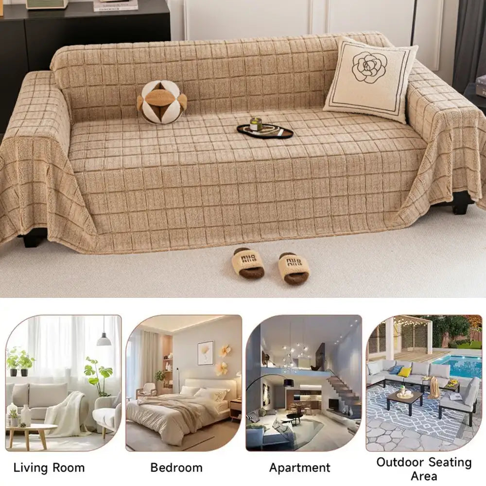 Plush Quilted Classic Checkered Comfortable Thicke