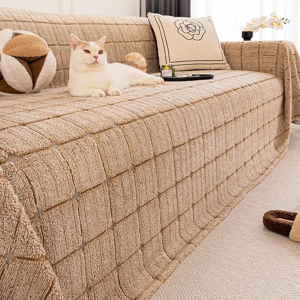 Plush Quilted Classic Checkered Comfortable Thicke