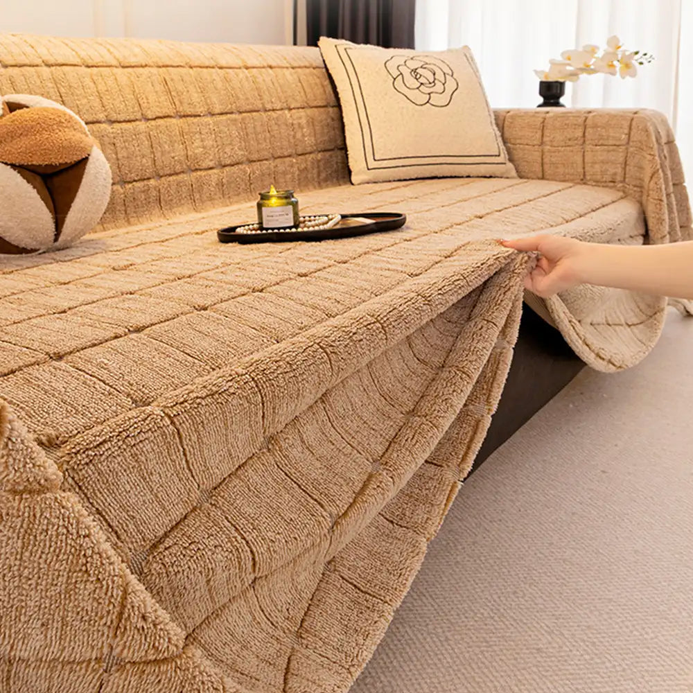 Plush Quilted Classic Checkered Comfortable Thicke