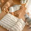 Softness Faux Rabbit Fur Warming Pillow Dog Bed - 