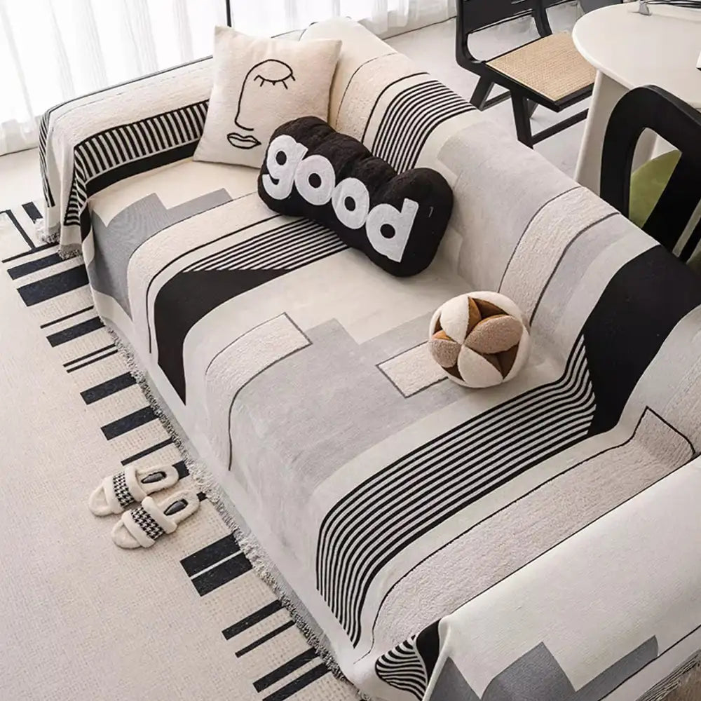 Stripe Art Scratch Resistant Chenille Multifunctio