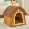 Vintage Plaid Cozy Plush Warm Foldable Cat Cave Do