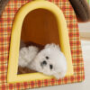 Vintage Plaid Cozy Plush Warm Foldable Cat Cave Do