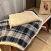 Warm Cozy Plaid Sherpa Fleece Thickened Blanket fo