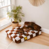 Handmade Plush Chessboard Orthopedic Support Dog B