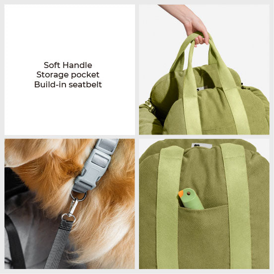 Herringbone Travel Bolster Safety Puppy Dog Car Se