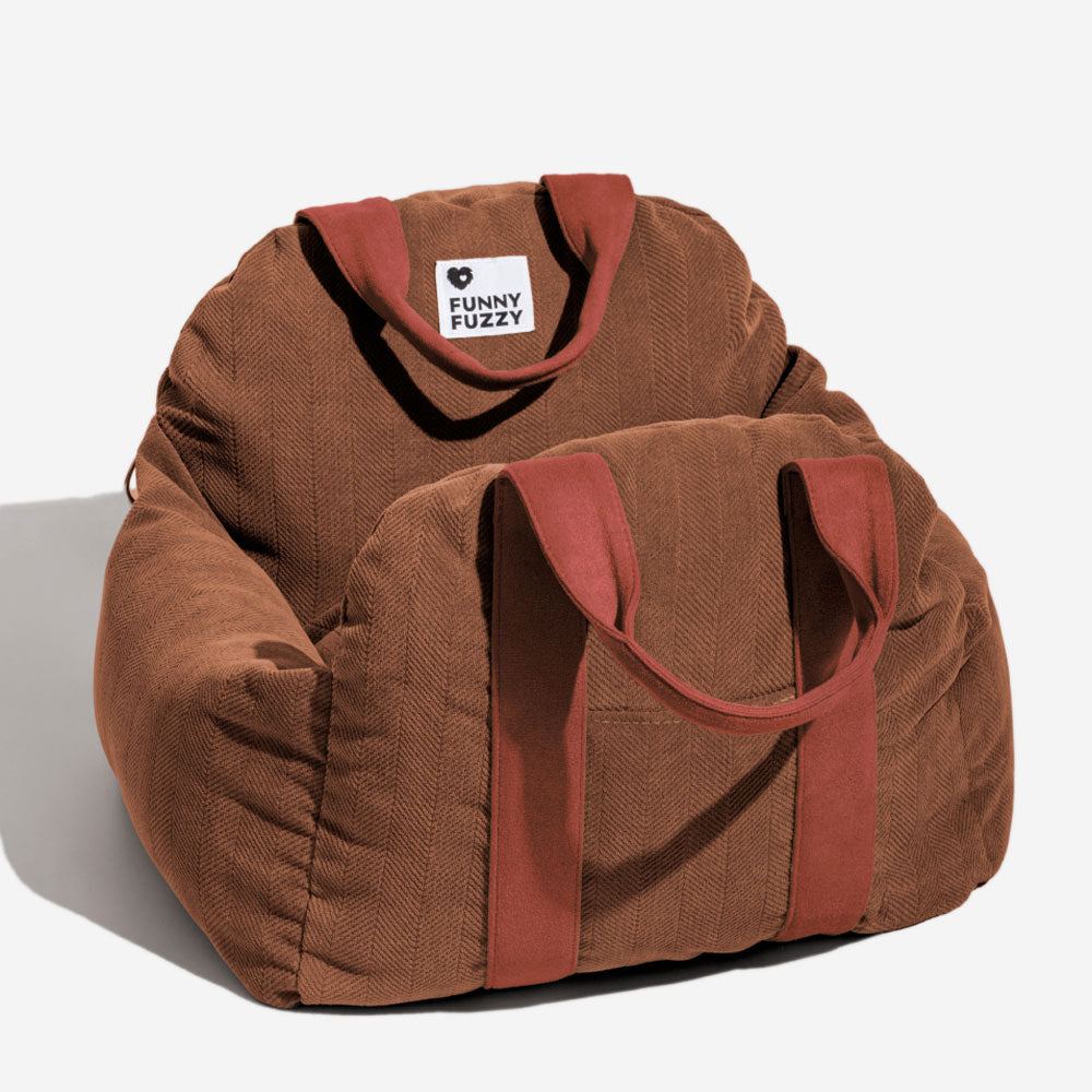 Herringbone Travel Bolster Safety Puppy Dog Car Se