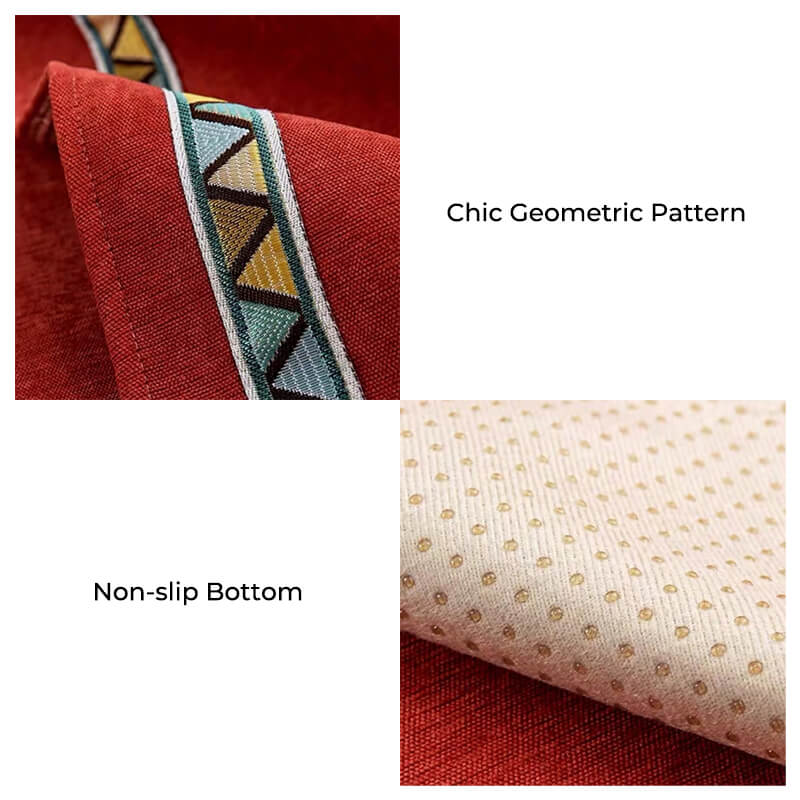Geometric Decor Solid Color Chenille Non-Slip Comf