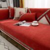 Geometric Decor Solid Color Chenille Non-Slip Comf