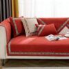Geometric Decor Solid Color Chenille Non-Slip Comf