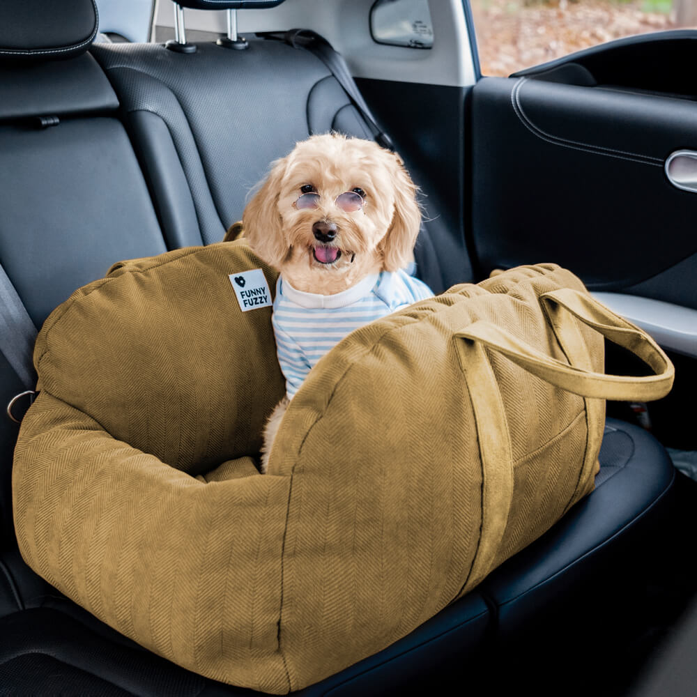 Herringbone Travel Bolster Safety Puppy Dog Car Se