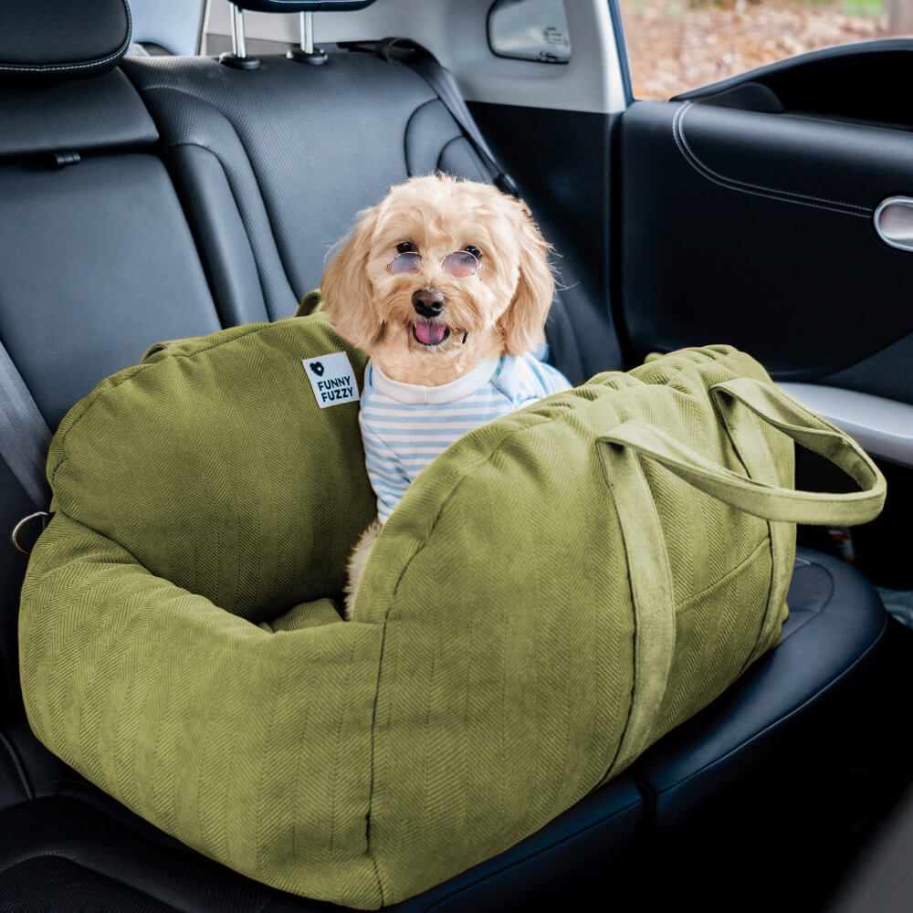 Herringbone Travel Bolster Safety Puppy Dog Car Se