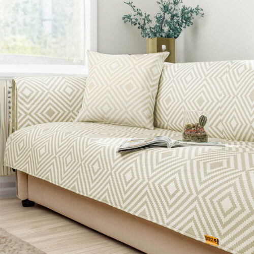 Ice Silk Cooling Geometric Couch Cover Antimicrobi