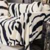 Luxurious Zebra-Print Fluffy Plush Sofa Protector