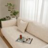 Luxury Solid Color Leaf Textured Jacquard Sofa Pro