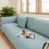 Luxury Solid Color Leaf Textured Jacquard Sofa Pro