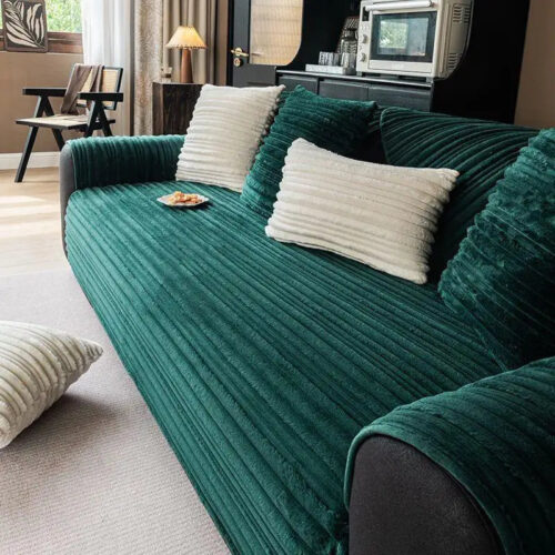 Modern Asymmetrical Stripes Soft Plush Non-Slip Co