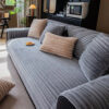 Modern Asymmetrical Stripes Soft Plush Non-Slip Co