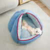 Multifunctional Semi-Enclosed Cave Dog Bed Warming