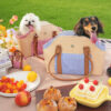 Portable Faux Woven Water-Repellent Pet Carrier Ba
