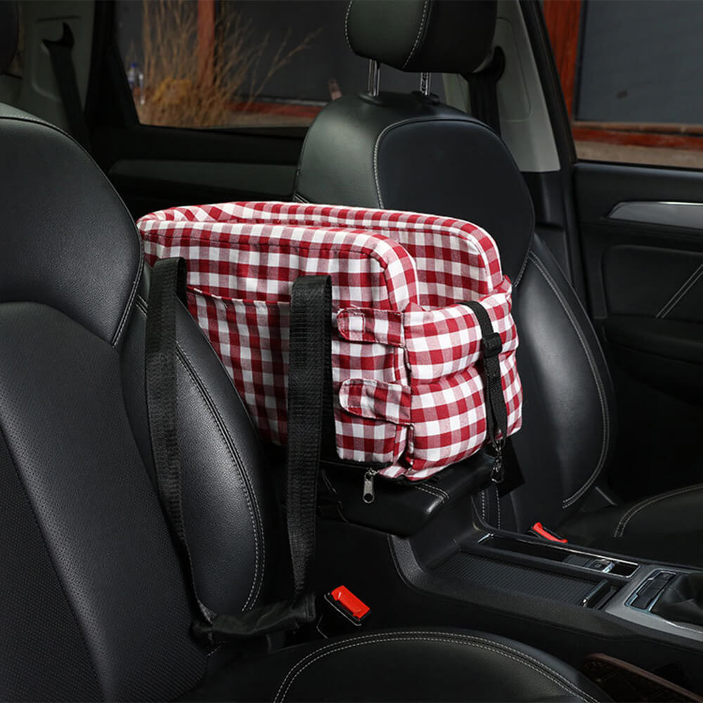Stylish Plaid Portable Travel Dog Car Safety Seat
