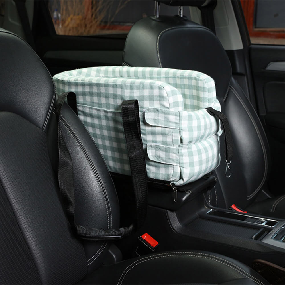 Stylish Plaid Portable Travel Dog Car Safety Seat