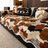 Stylish Color-Blocked Faux Rabbit Fur Soft Non-Sli
