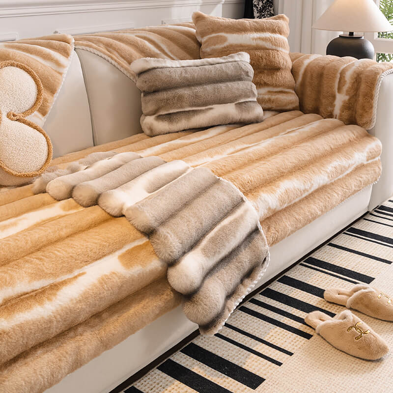 Trendy Beautiful Gradient Colour Stripe Plush Couc