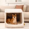 Trendy Striped House Orthopedic Dog Bed - Cozy Hid