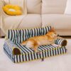 Stripe Waterproof Foldable Large Dog Sofa Bed - Su