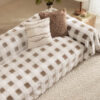 Ultra-Soft Plush Full-Cover Checkerboard Couch Cov