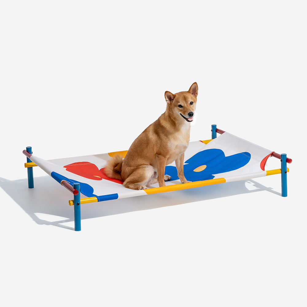 Vibrant Summer Print Style Aluminum Elevated Dog B