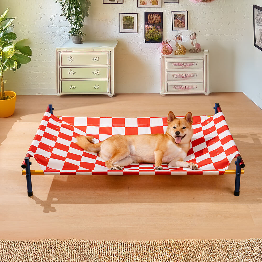 Vibrant Summer Print Style Aluminum Elevated Dog B