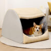 Warm Flannel Detachable Semi-Enclosed Large Dog Te