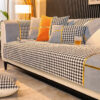 Classic Houndstooth Print Chenille Non-slip Couch 