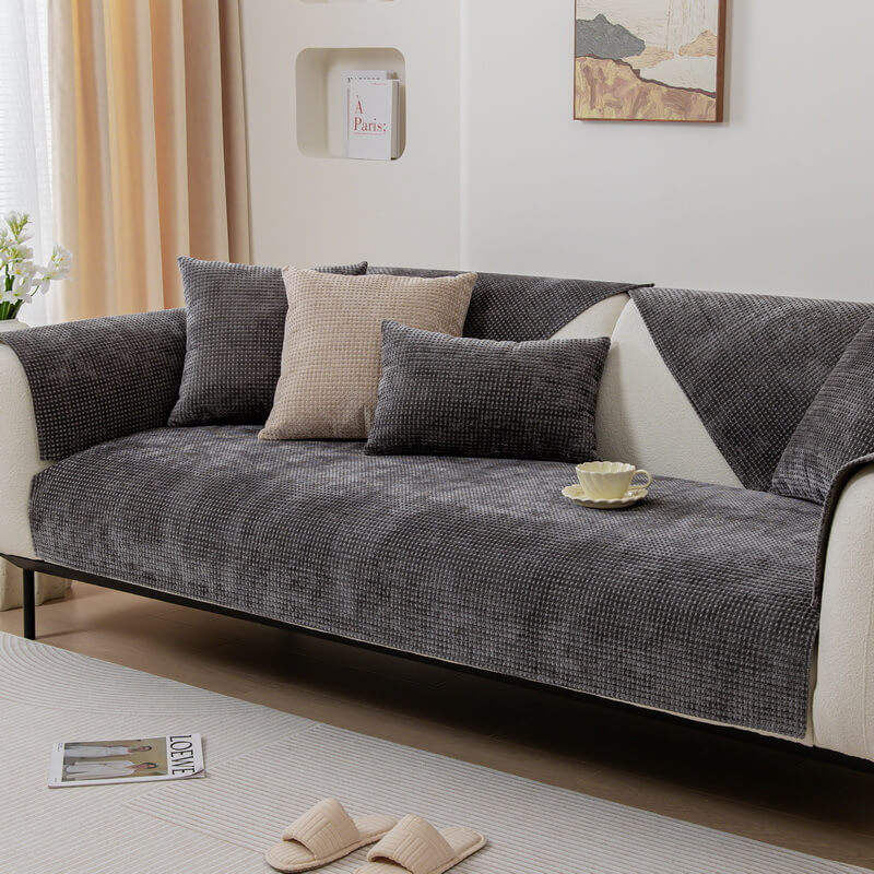 Delicate Waffle Chenille Fabric Furniture Protecto