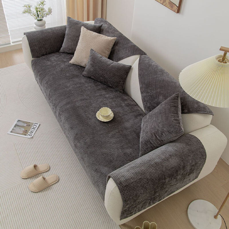Delicate Waffle Chenille Fabric Furniture Protecto