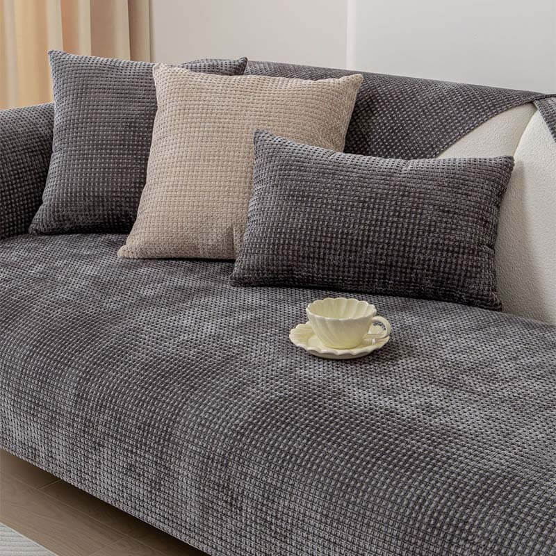 Delicate Waffle Chenille Fabric Furniture Protecto