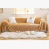 Solid Colour Fleece Furniture Protector Couch Cove